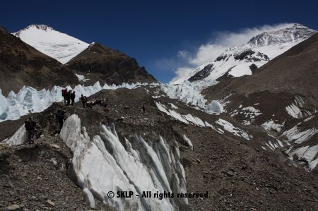 East Rongbuk glacier approaching Changtse BC